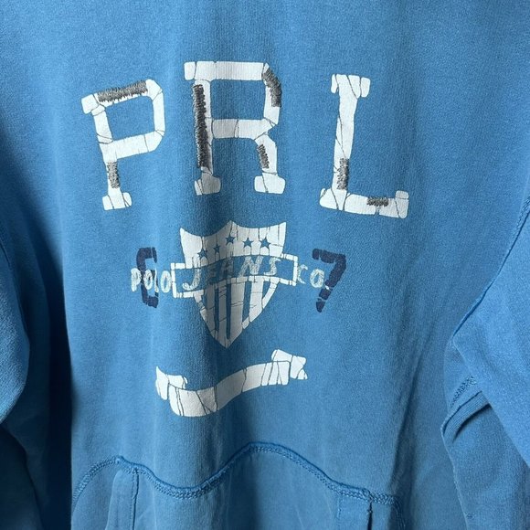 Ralph Lauren Hoodie Mens Large Mfg Polo Jeans Co 1967 Embroidered Distre… - Picture 2 of 12